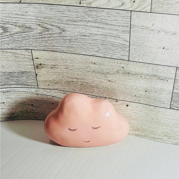 Girls Pink Nursery Room Decor Cute Clouds Pink Ceramic Vintage Cloud Ornament - Picture 1 of 1